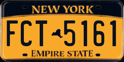 NY license plate FCT5161