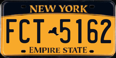 NY license plate FCT5162