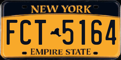 NY license plate FCT5164