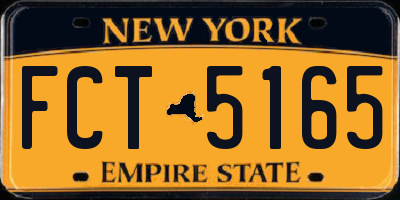 NY license plate FCT5165