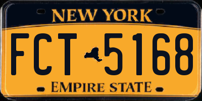 NY license plate FCT5168