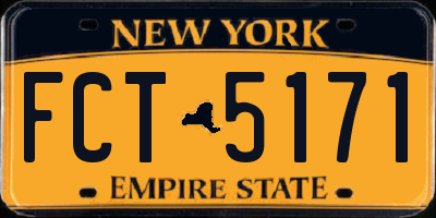NY license plate FCT5171