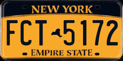 NY license plate FCT5172