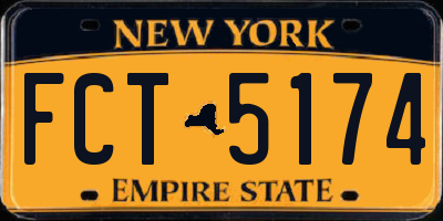 NY license plate FCT5174