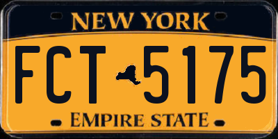 NY license plate FCT5175