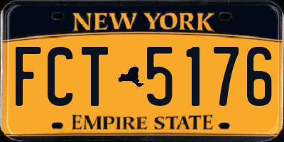 NY license plate FCT5176