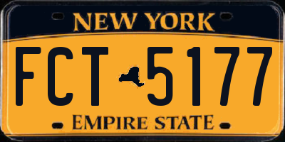 NY license plate FCT5177