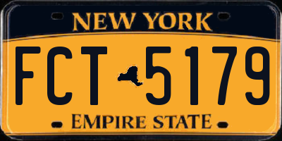 NY license plate FCT5179