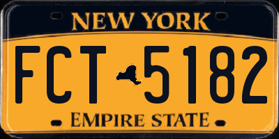 NY license plate FCT5182