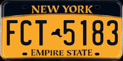 NY license plate FCT5183