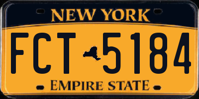 NY license plate FCT5184