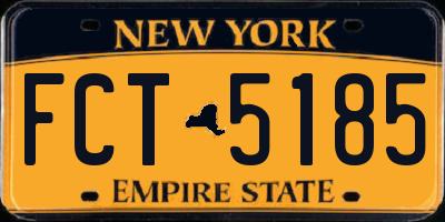 NY license plate FCT5185