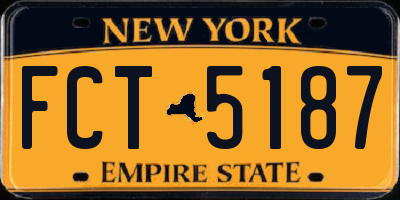 NY license plate FCT5187