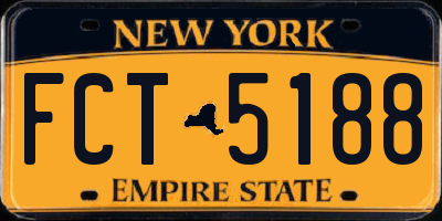 NY license plate FCT5188