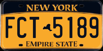 NY license plate FCT5189
