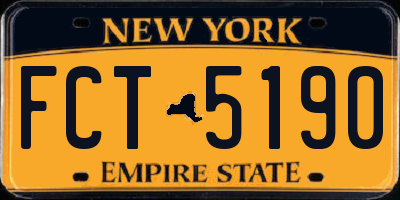 NY license plate FCT5190