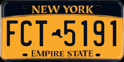 NY license plate FCT5191