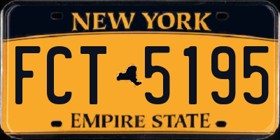 NY license plate FCT5195