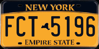 NY license plate FCT5196