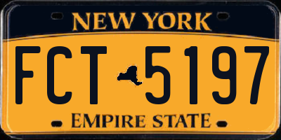 NY license plate FCT5197