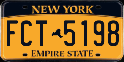 NY license plate FCT5198