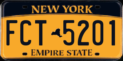NY license plate FCT5201