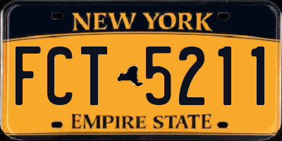 NY license plate FCT5211