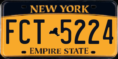 NY license plate FCT5224