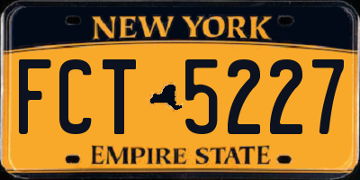 NY license plate FCT5227
