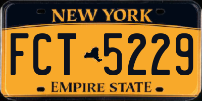 NY license plate FCT5229