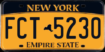 NY license plate FCT5230