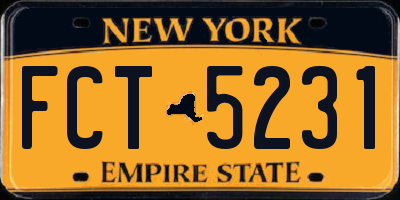 NY license plate FCT5231