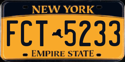 NY license plate FCT5233