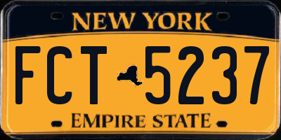 NY license plate FCT5237