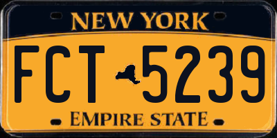 NY license plate FCT5239