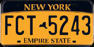 NY license plate FCT5243
