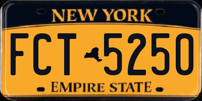NY license plate FCT5250