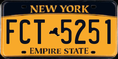 NY license plate FCT5251