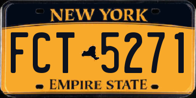 NY license plate FCT5271