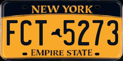 NY license plate FCT5273
