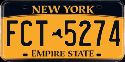 NY license plate FCT5274