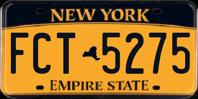NY license plate FCT5275