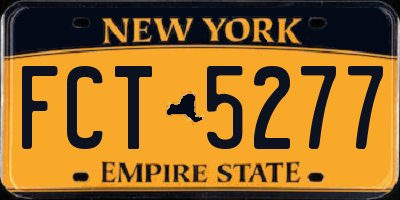 NY license plate FCT5277