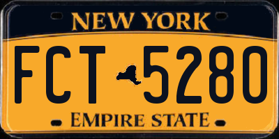 NY license plate FCT5280