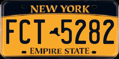 NY license plate FCT5282