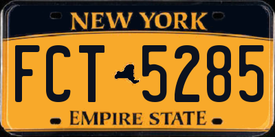 NY license plate FCT5285