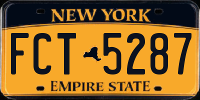 NY license plate FCT5287