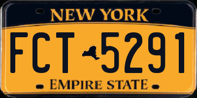 NY license plate FCT5291