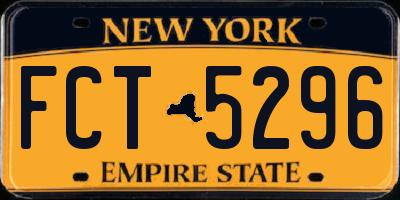 NY license plate FCT5296