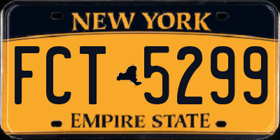 NY license plate FCT5299
